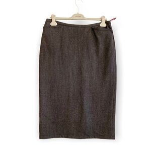 Prada  Skirt Wool Pencil‎ Skirt, Gray, Size Italian 44/M